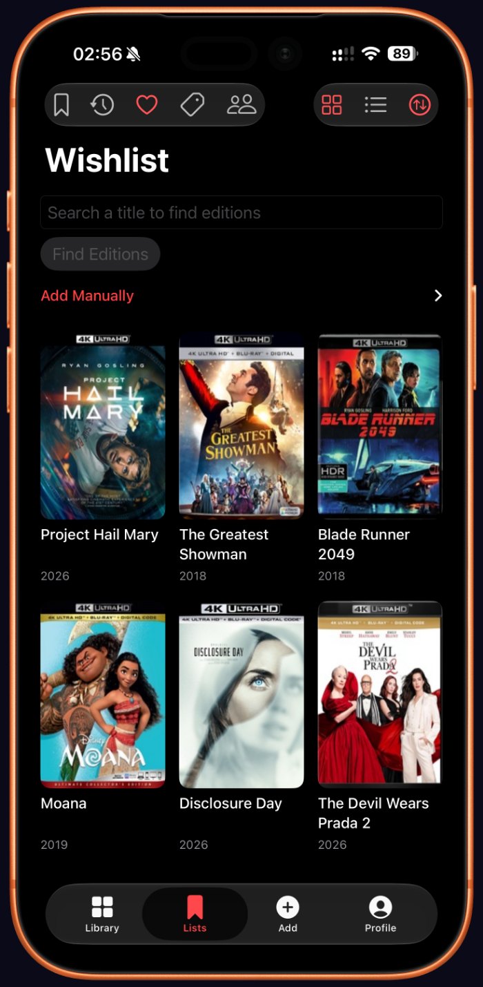 DiscVault — Wishlist met 4K-edities